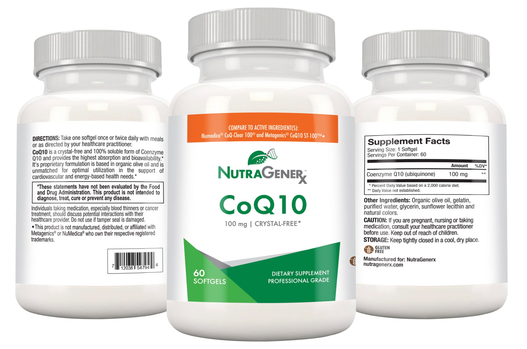 CoQ10 100mg Crystal-Free 60c | NutraGenerx