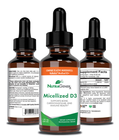 Micellized D3 1oz Water-Soluble Vitamin D3 - 1,200 IU Per Drop