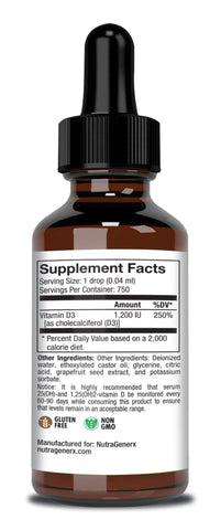Micellized D3 1oz Water-Soluble Vitamin D3 - 1,200 IU Per Drop