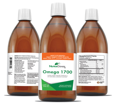 Omega 1700 TG Ultra Pure Liquid Omega-3 in Natural Lemon Flavor
