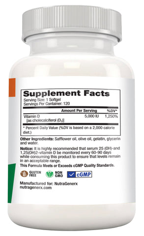 D3 5000 120c High Potency, Bioavailable Vitamin D