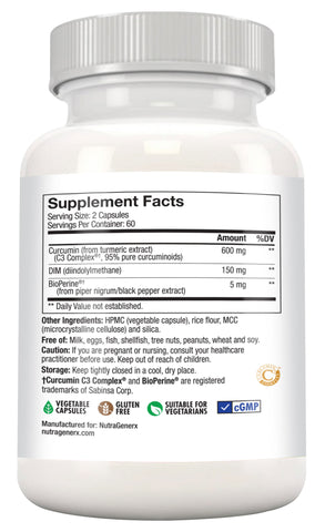 ESTRO Dim 120c DIM with Researched C3® Curcumin and BioPerine®